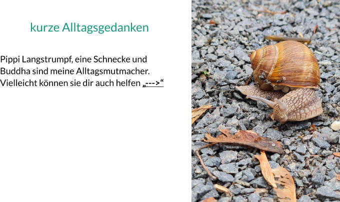 kurze Alltagsgedanken  Pippi Langstrumpf, eine Schnecke und Buddha sind meine Alltagsmutmacher. Vielleicht können sie dir auch helfen „--->“